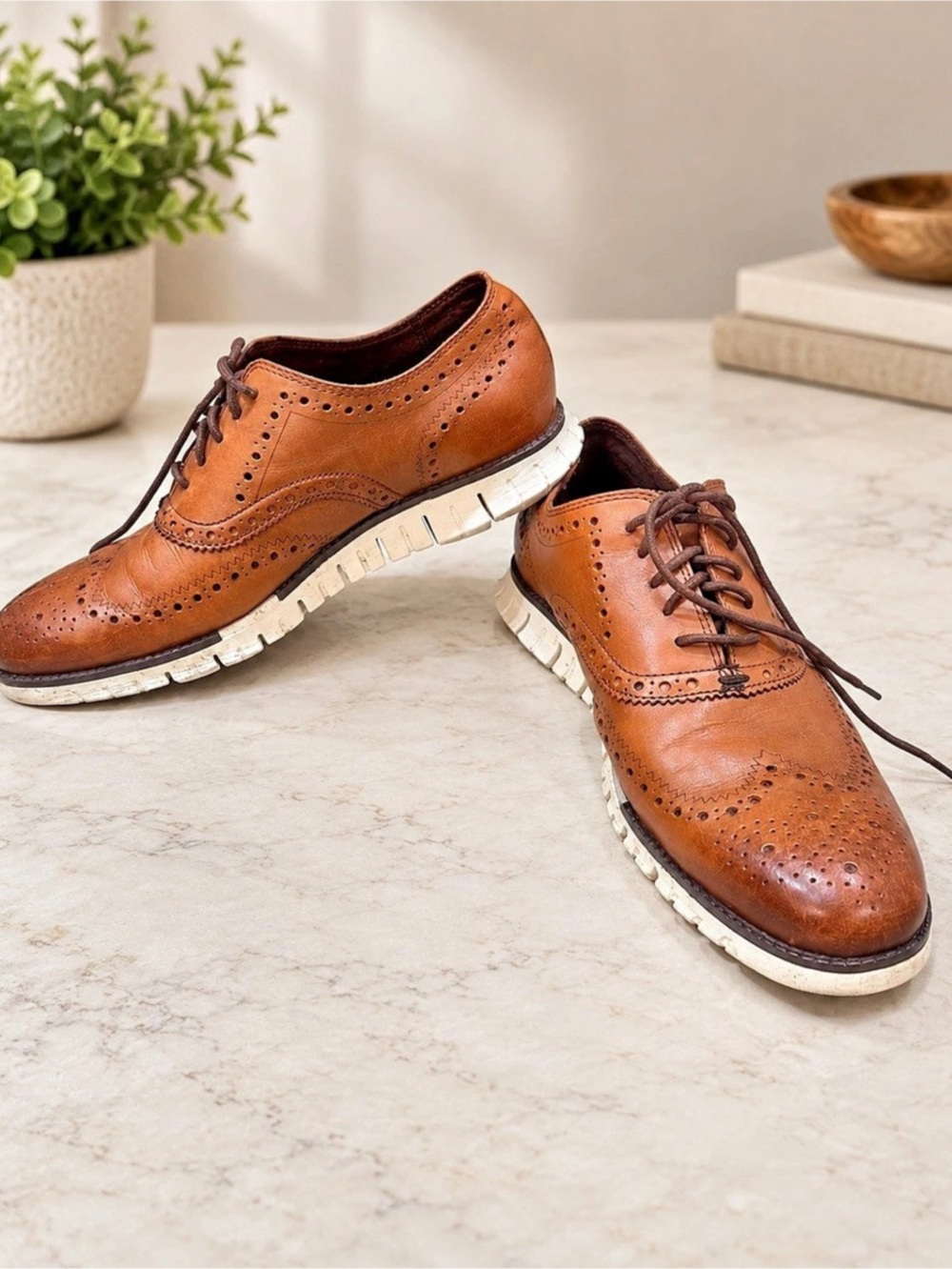 Cole Haan ZeroGrand Wingtip Oxford Shoes Men’s 11M Brown Leather Brogue Comfort